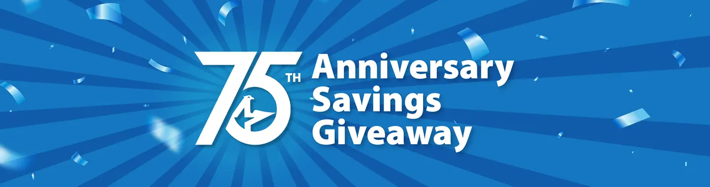 75th anniversary savings giveaway