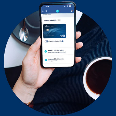 Debit card controls, mobile view
