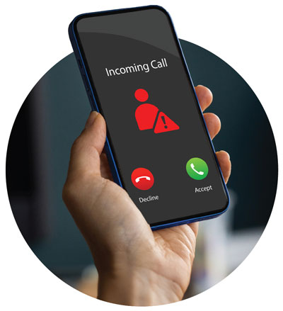 Spoofed phone numbers, mobile view photo