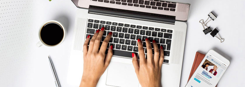 Smartphone used to pay credit card kiosk, Mobile view banner, Travis CU